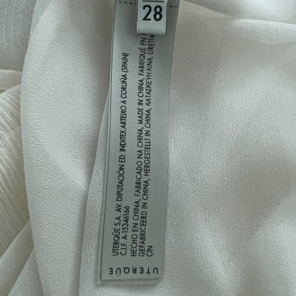 Uterque cream sequin neck and sleeves trims silk blouse size M - Picture 9 of 9